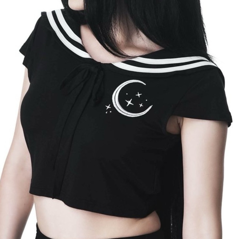 NEW Killstar Anri Black Sailor Crop Top